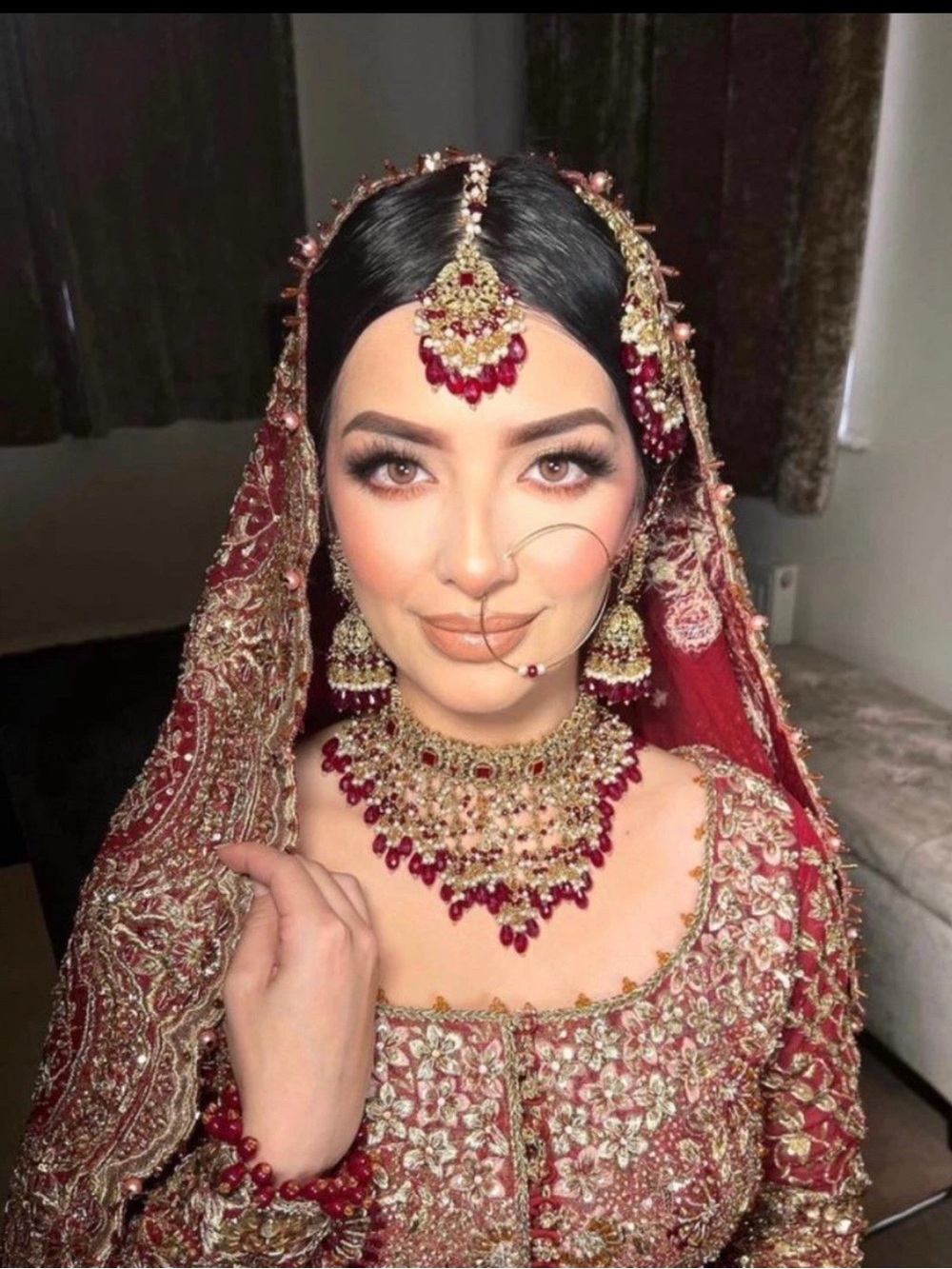 Custom Jewels by Sana Umar Pakistani Bridal Jewelery Set- Red Luxury Bridal Set